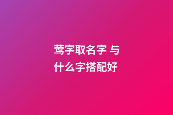 莺字取名字 与什么字搭配好